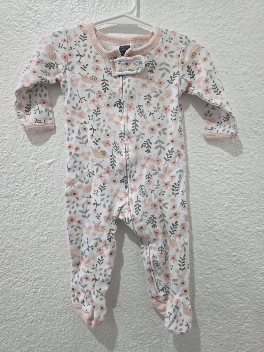 Posh Peanut Pink Floral Footed One-Piece